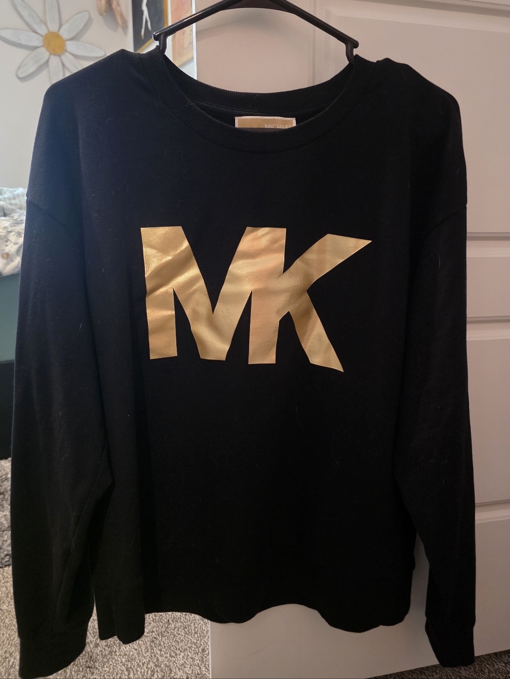 Michael Kors Black Sweatshirt with Gold MK Graphic